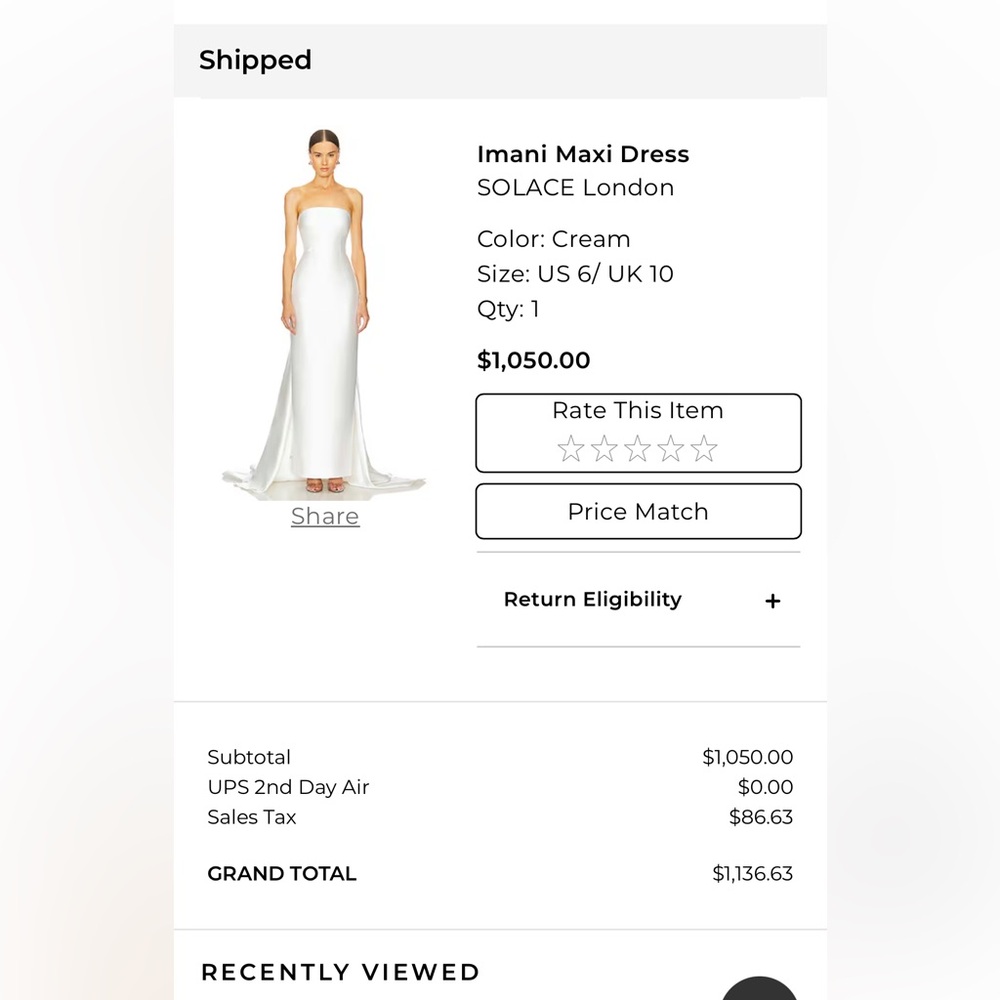Solace London Cream Maxi Dress
